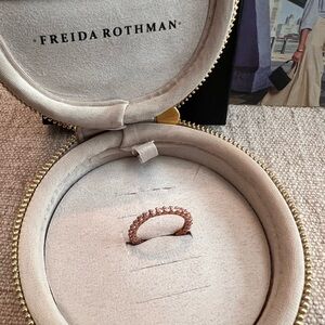 Freida Rothman Rose Gold prong set stacker ring.
